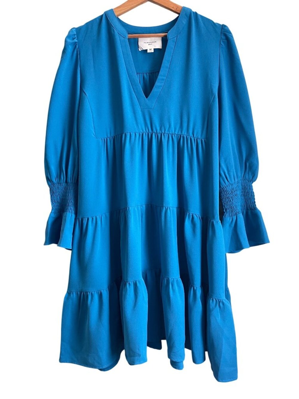 Tuckernuck Pomander Place Women Coastal Babydoll Dress Size M Blue Crepe Kenzo